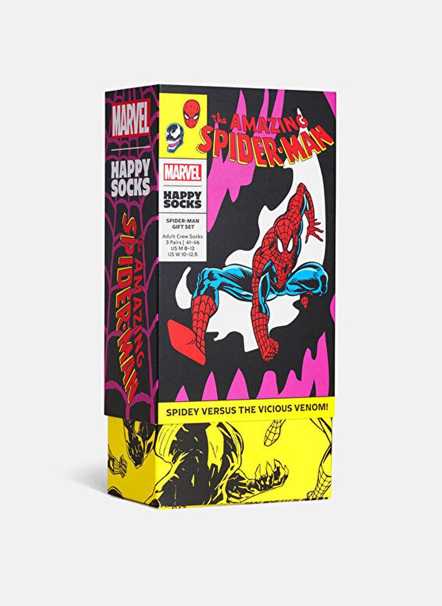 Happy Socks Çok Renkli Erkek Desenli Çorap MARVEL™ Spider-Man 3-Pack Socks Gif — صورة المنتج 5 من 6