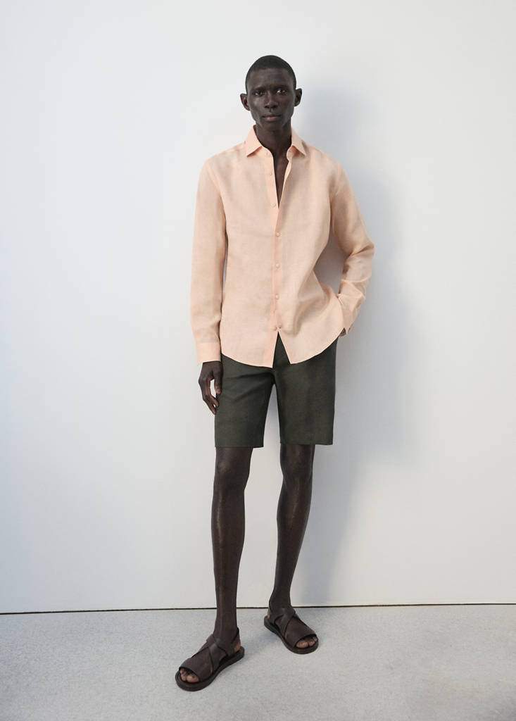 100% linen slim-fit shirt — Product image 6 of 12