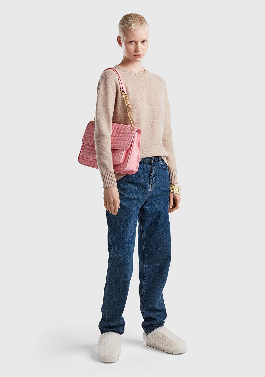 Kadn Bej Melanj Bisiklet Yaka Shetland Kazak — Product image 3 of 6