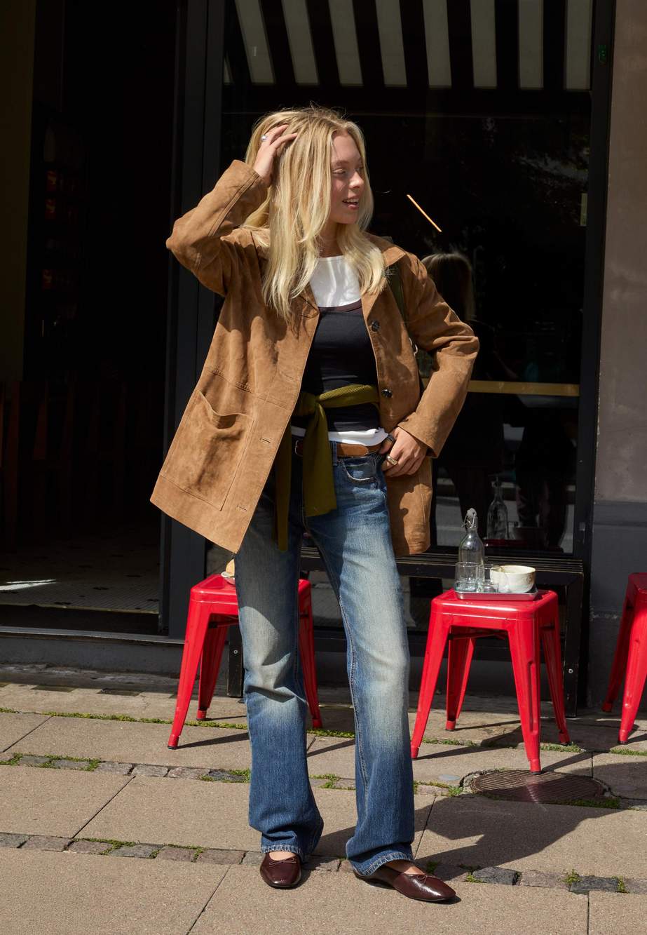 D68 Boot-cut jeans with belt — صورة المنتج 56 من 104