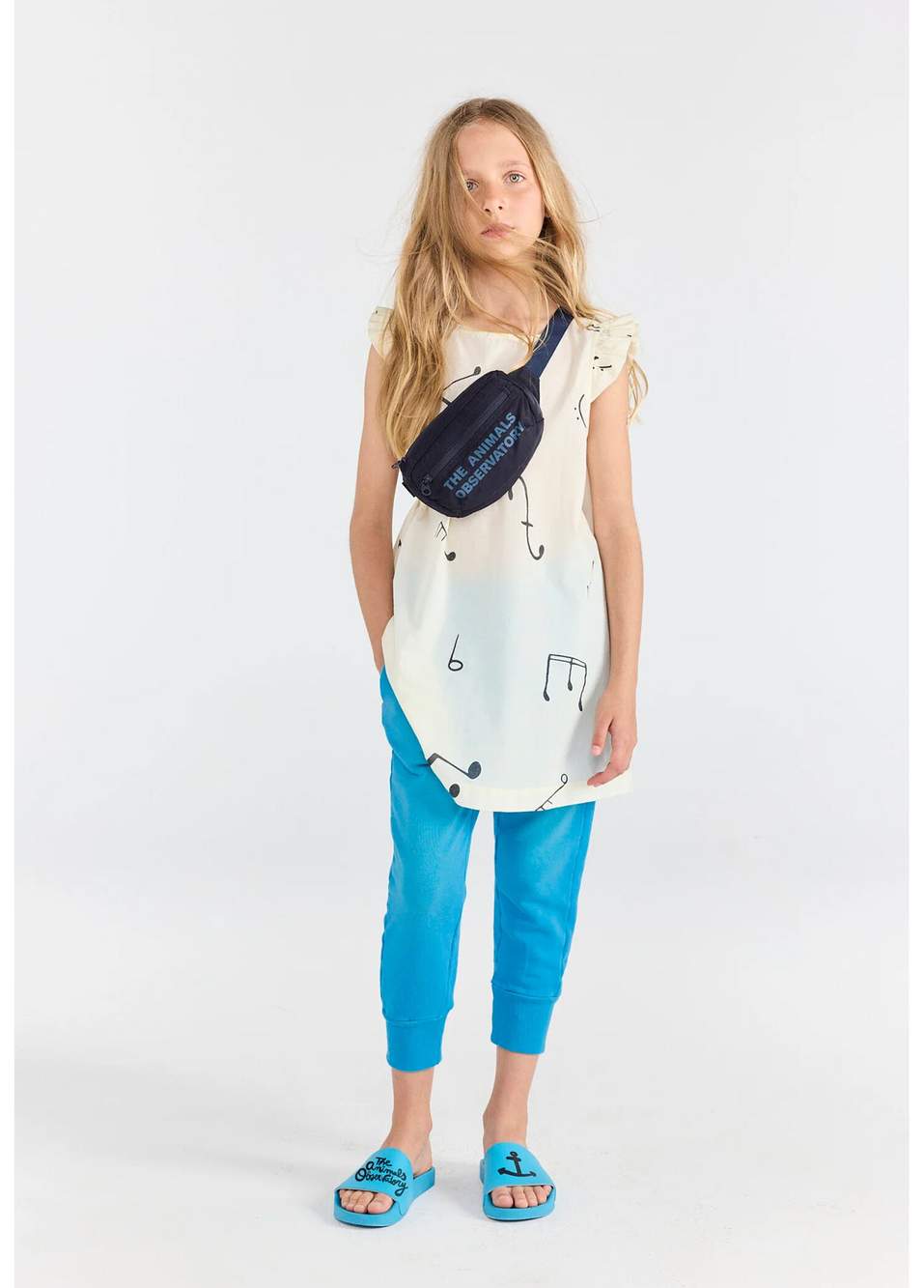 Raw White Firefly White Printed Girls' Dress — صورة المنتج 3 من 3