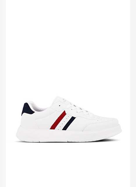 Slazenger ZIPPER I Kadın Sneaker Ayakkabı Beyaz / Lacivert / Kırmızı