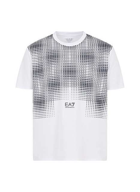 Ea7 Beyaz Erkek Slim Fit T Shirt Tennis Pro Tee Graphic