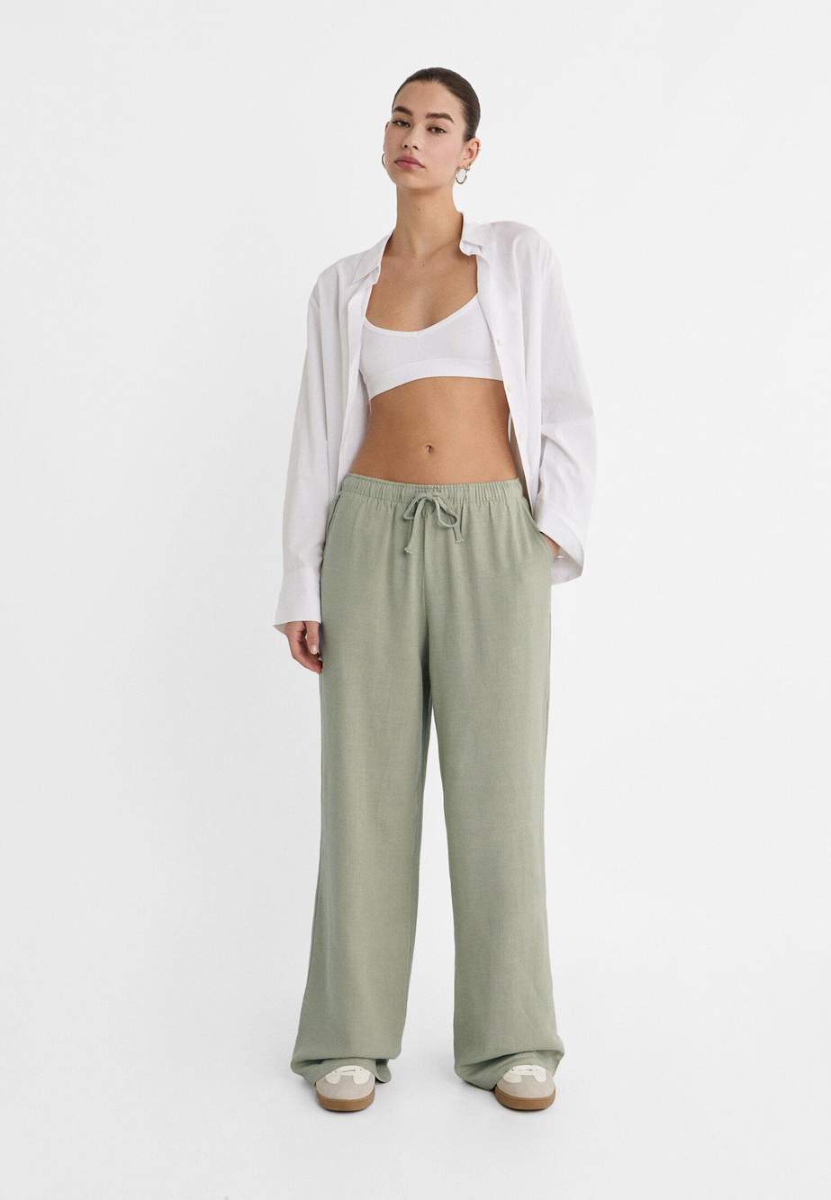Flowing linen-effect trousers — Product image 43 of 51