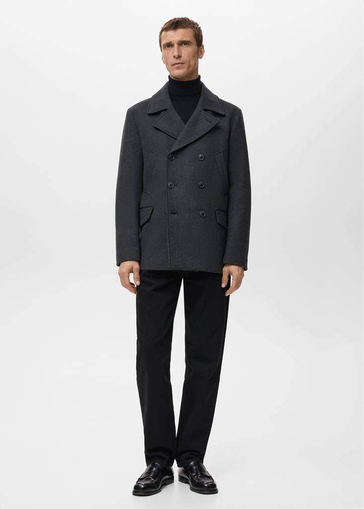 Short double-breasted wool coat — Product image 13 of 20