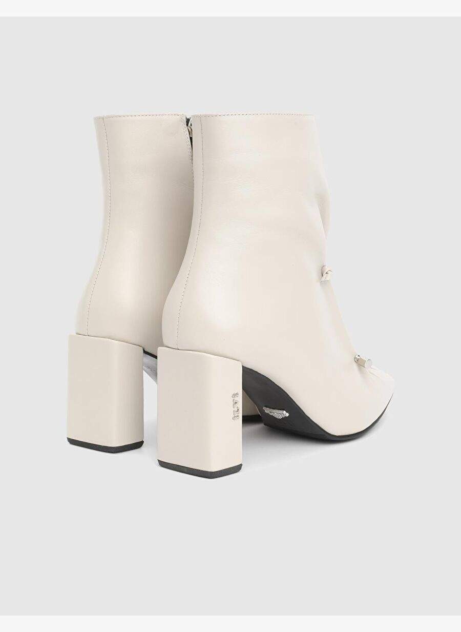 Moxy Hakiki Deri Krem Kadın Topuklu Bot — Product image 4 of 4