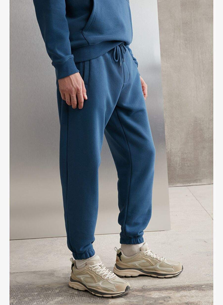 Bernon Erkek Yumusack Lastikli Dar Paca Uc Cepli Organik Pamuklu Mavi Esofman Alt — Product image 4 of 5
