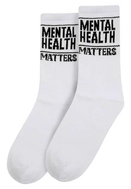 Unisex Vegan White Socks - Mental Health Matters Design