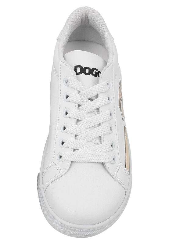 Unisex Kids Vegan Leather White Sneakers - The Wise Owl Design — Product image 5 of 9