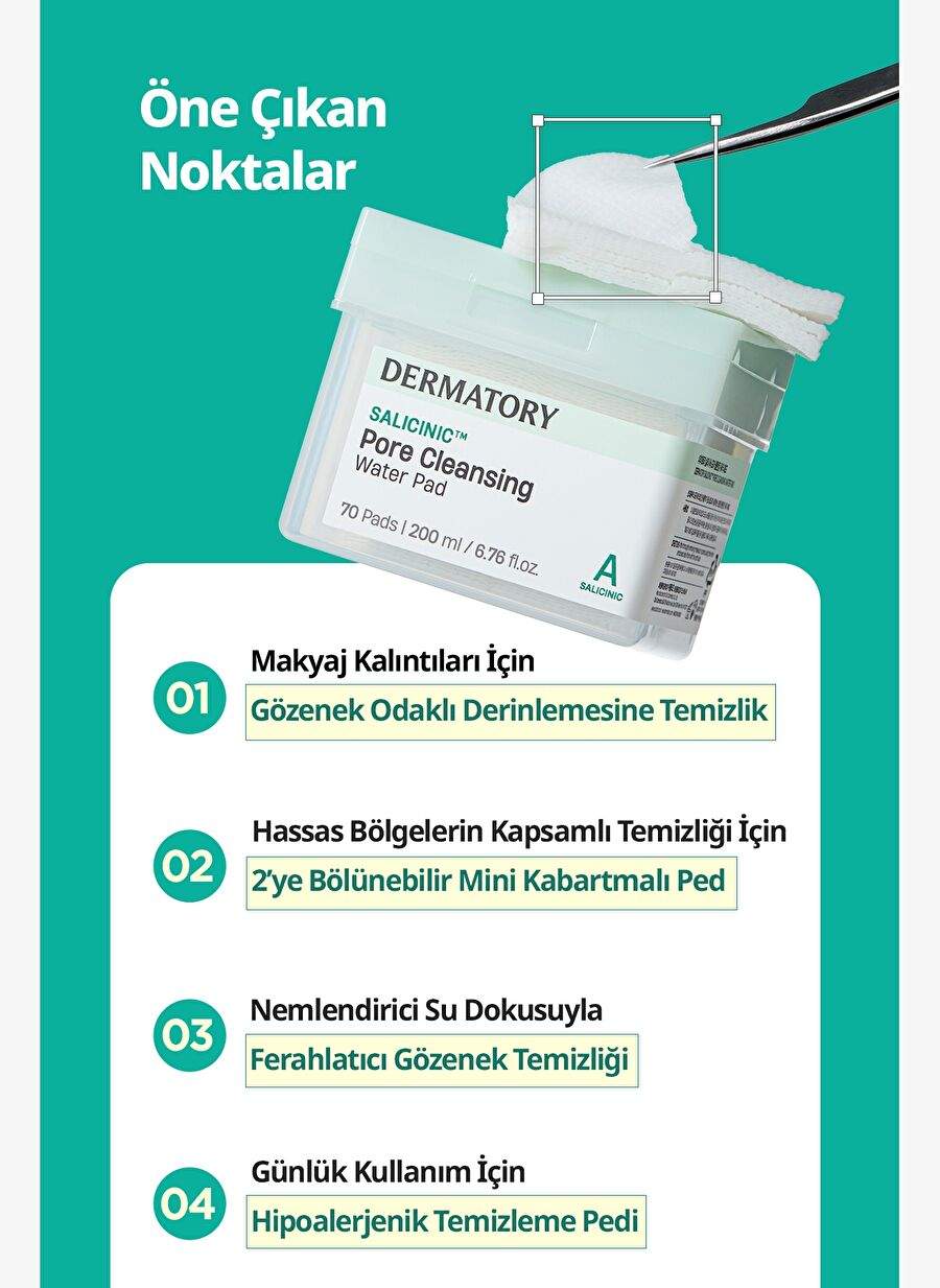 Makeup Cleanup Pad DERMATORY Salicinic Pore Cleansing Water Pad That Purifies More Sebum Than Volume — Product image 3 of 8