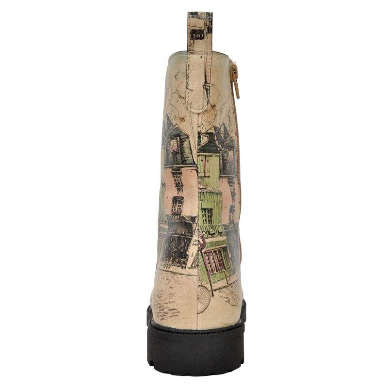 Women Vegan Leather Beige Zipper Long Boots - Bonjour Paris Design — Product image 6 of 6
