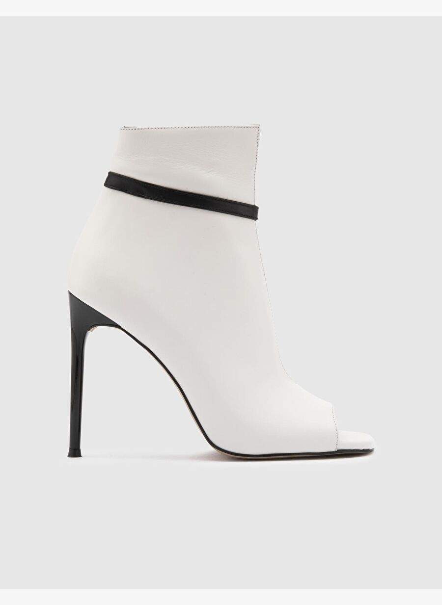 Kerly Hakiki Deri Kadın Krem Topuklu Bot — Product image 3 of 5