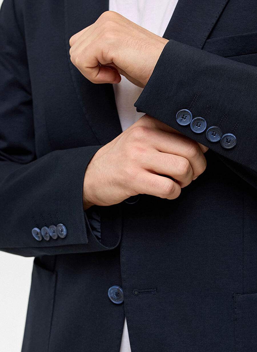 Back And Bond Lacivert Erkek Slim Fit Ceket B34s50032 — صورة المنتج 8 من 11