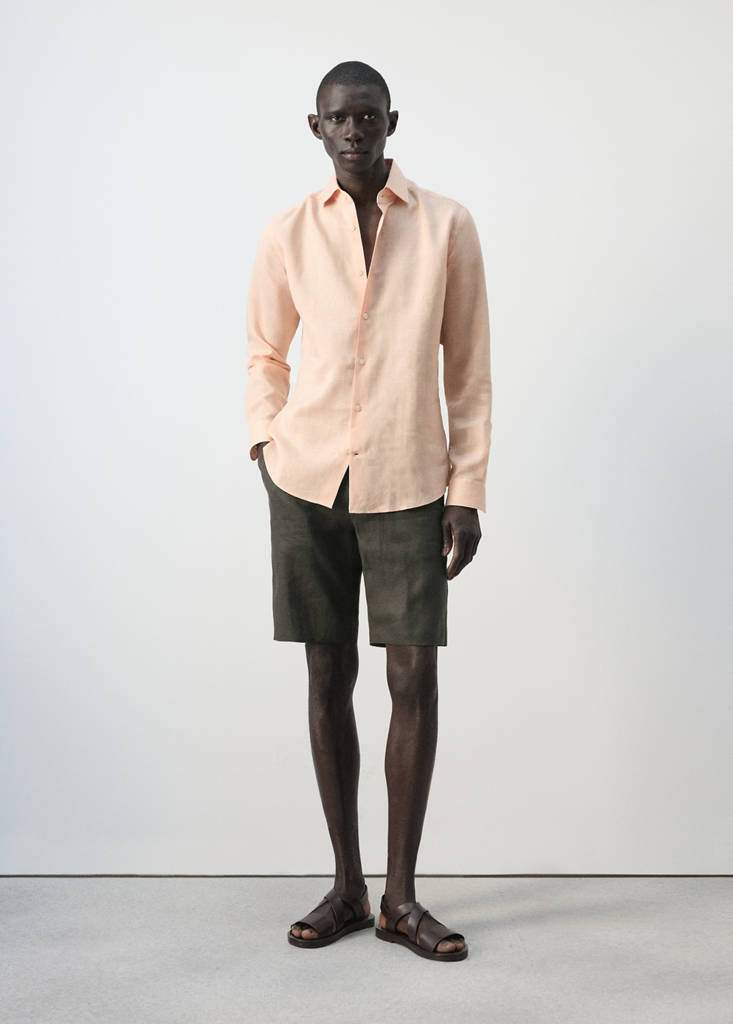 100% linen slim-fit shirt — Product image 2 of 12