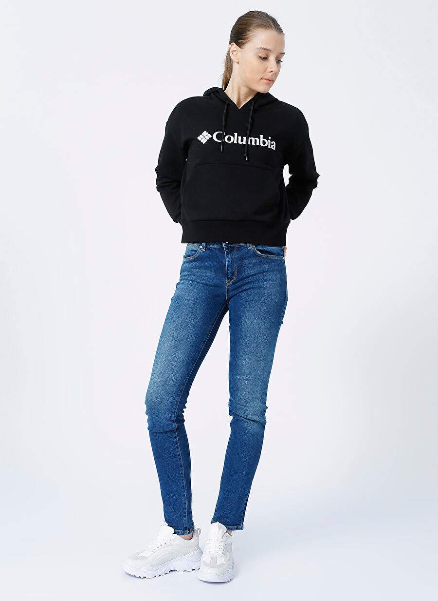 Columbia CS0208 Siyah Kapüşon Yaka Normal Kalıp Baskılı Kadın Sweatshirt — صورة المنتج 3 من 6