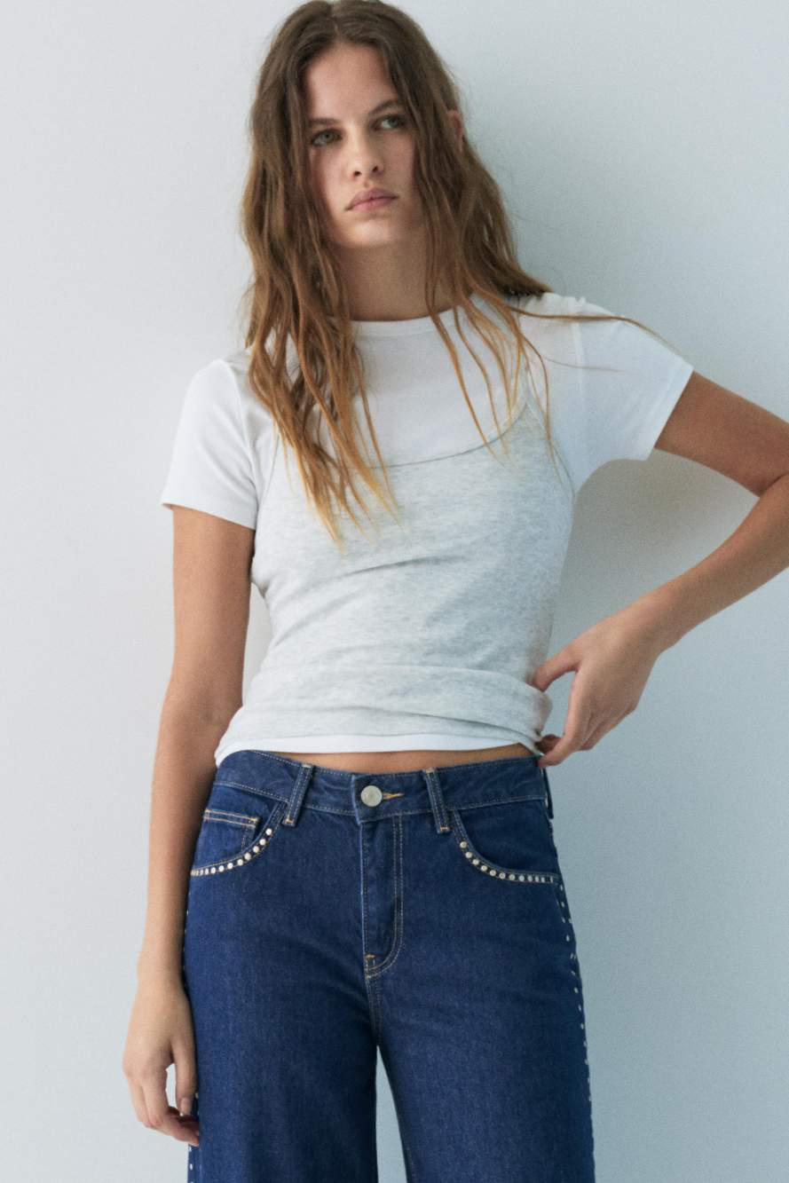 Wide-leg stud jeans — Product image 10 of 60