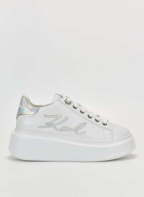 Karl Lagerfeld أبيض إمرأة جلد حذاء رياضي KL63510A 01S