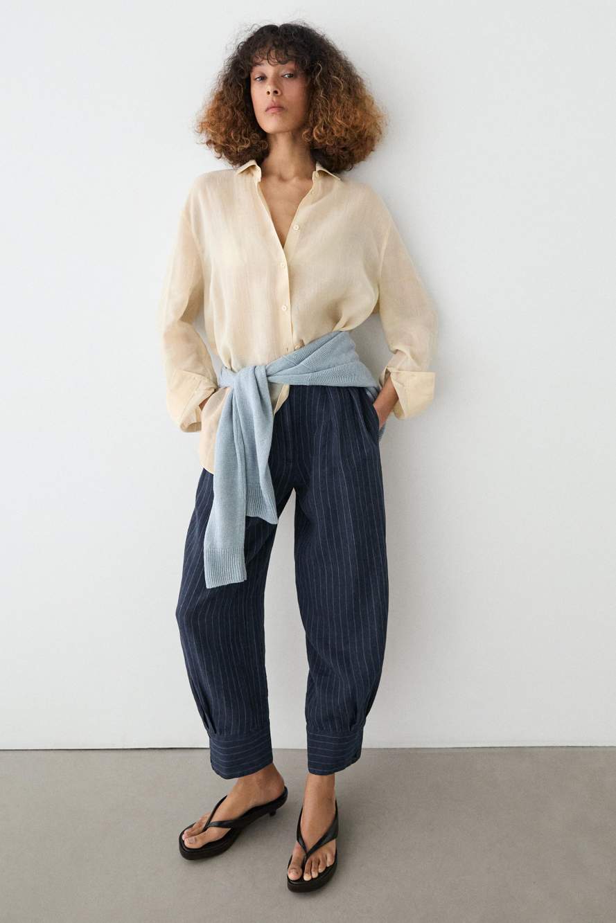 Striped linen sarouel trousers — Product image 8 of 19