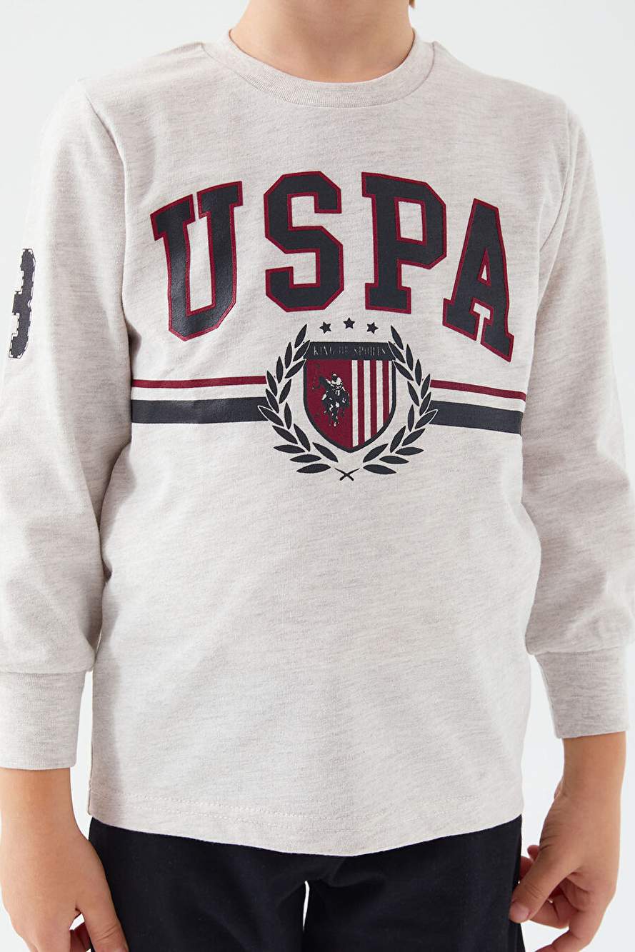 U.S. Polo Assn Bej Melanj Erkek Çocuk Pijama Takım — Product image 4 of 5