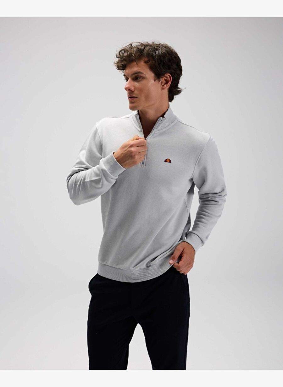 Ellesse EM580-GI ذكر نصف زيبر رمادي عرق — صورة المنتج 9 من 25