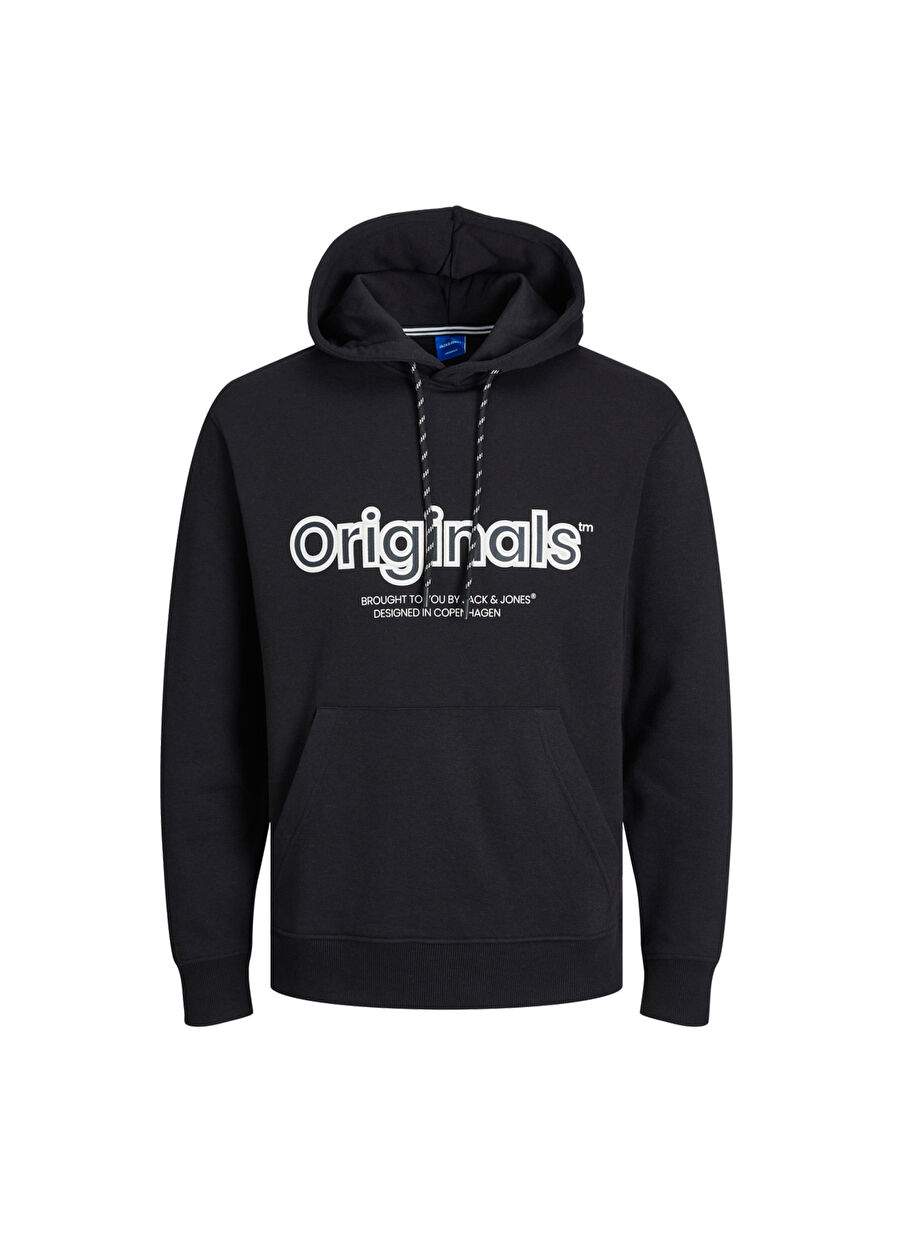 Jack & Jones Kapüşon Yaka Siyah Erkek Sweatshırt 12246802_JORLAKEWOOD SWEAT HOOD BF — صورة المنتج 6 من 8