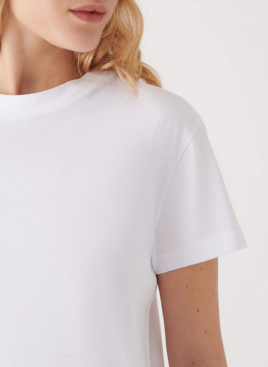 Mavi Bisiklet Yaka Beyaz Kadın T-Shirt M1600955-620 — Product image 5 of 6