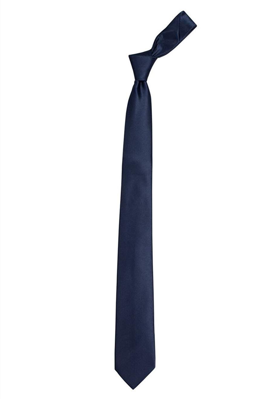 Klasik Cep Mendilli Duz Lacivert Erkek Kravat — Product image 3 of 3