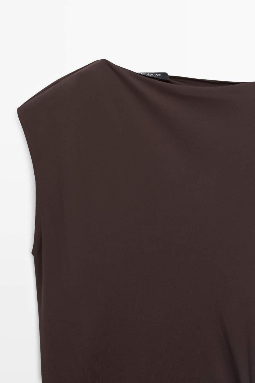 Asymmetric ruched midi dress — Product image 5 of 17