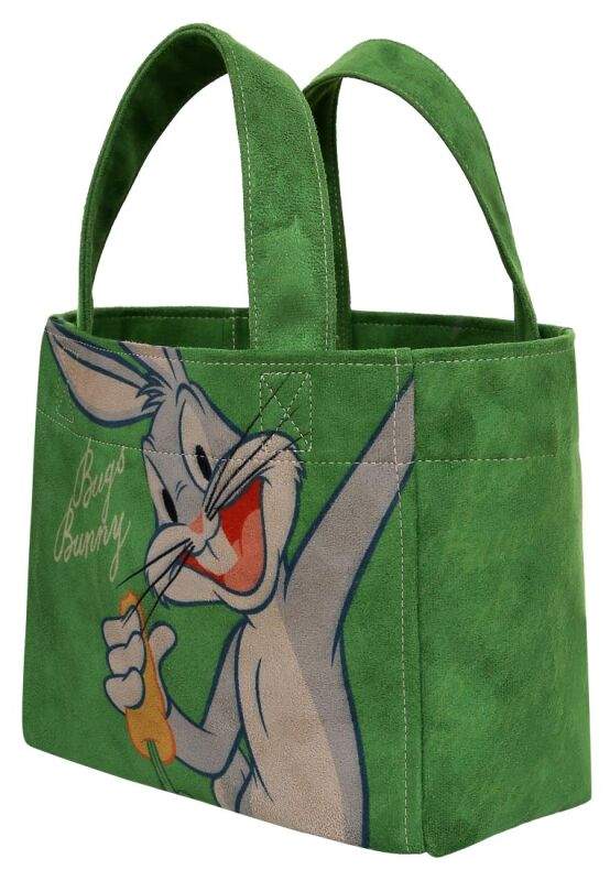 Women Vegan Green Medium Tote Bag - Warner Bros Bugs Bunny Bunny Talk Design — صورة المنتج 6 من 7