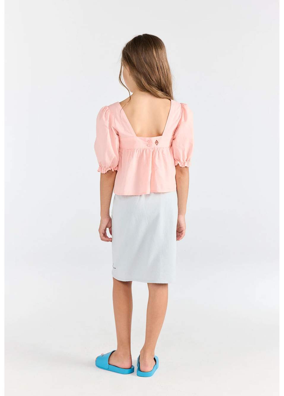 Soft Pink Mandrill Light Pink Girl Blouse — صورة المنتج 3 من 4