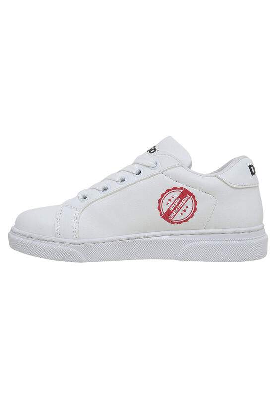 Unisex Kids Vegan Leather White Sneakers - Mission Cheese Possible Design — Product image 5 of 8