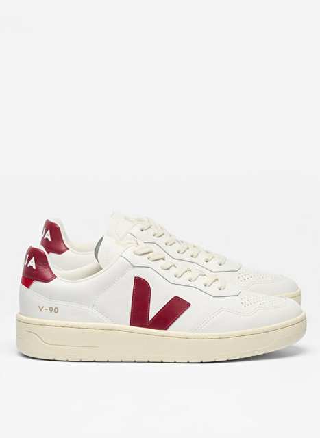 Veja White Red Women's Sneaker V-90 O.T. Leather