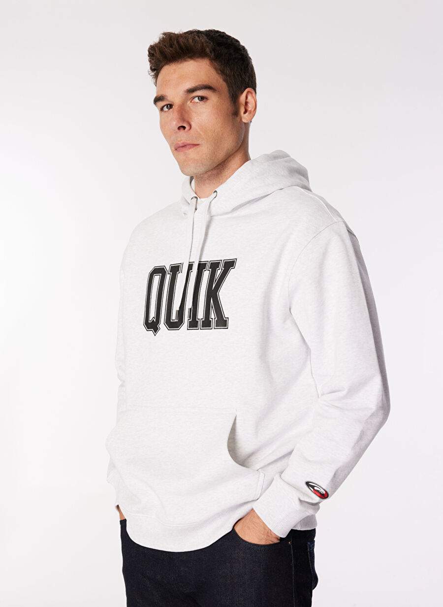Quiksilver Beyaz Erkek Kapüşon Regular Fit Sweatshirt AQYFT03407GRIFFIN HOODIE — صورة المنتج 3 من 7