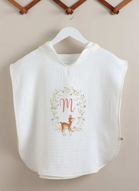 4 Floor Muslin Poncho - Letter Series - Little Deer - Letter