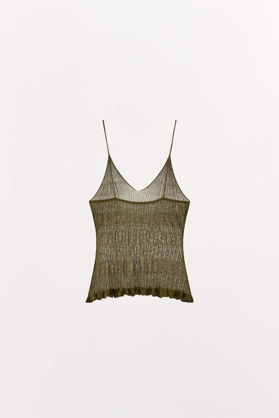 TEXTURED KNIT STRAP TOP — Product image 4 of 6
