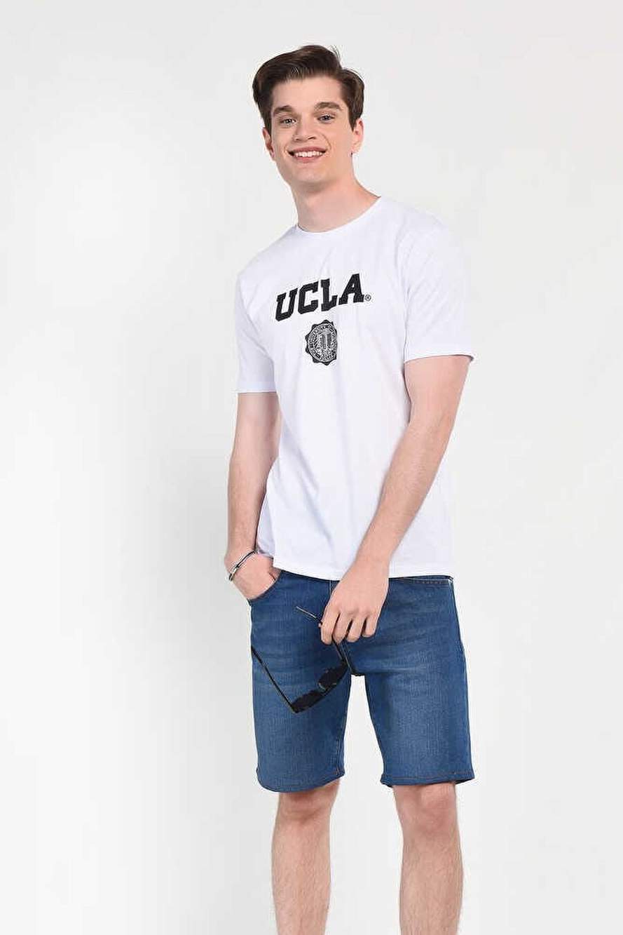 GAYLEY Beyaz Bisiklet Yaka Baskılı Standard Fit Erkek Tshirt — Product image 5 of 5