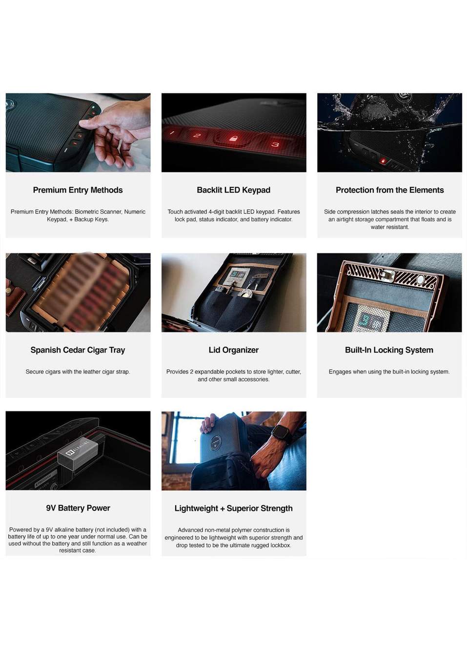 Lifepod 2.0 9's Siyah Seyahat Humidor Puro Kutusu — Product image 3 of 3
