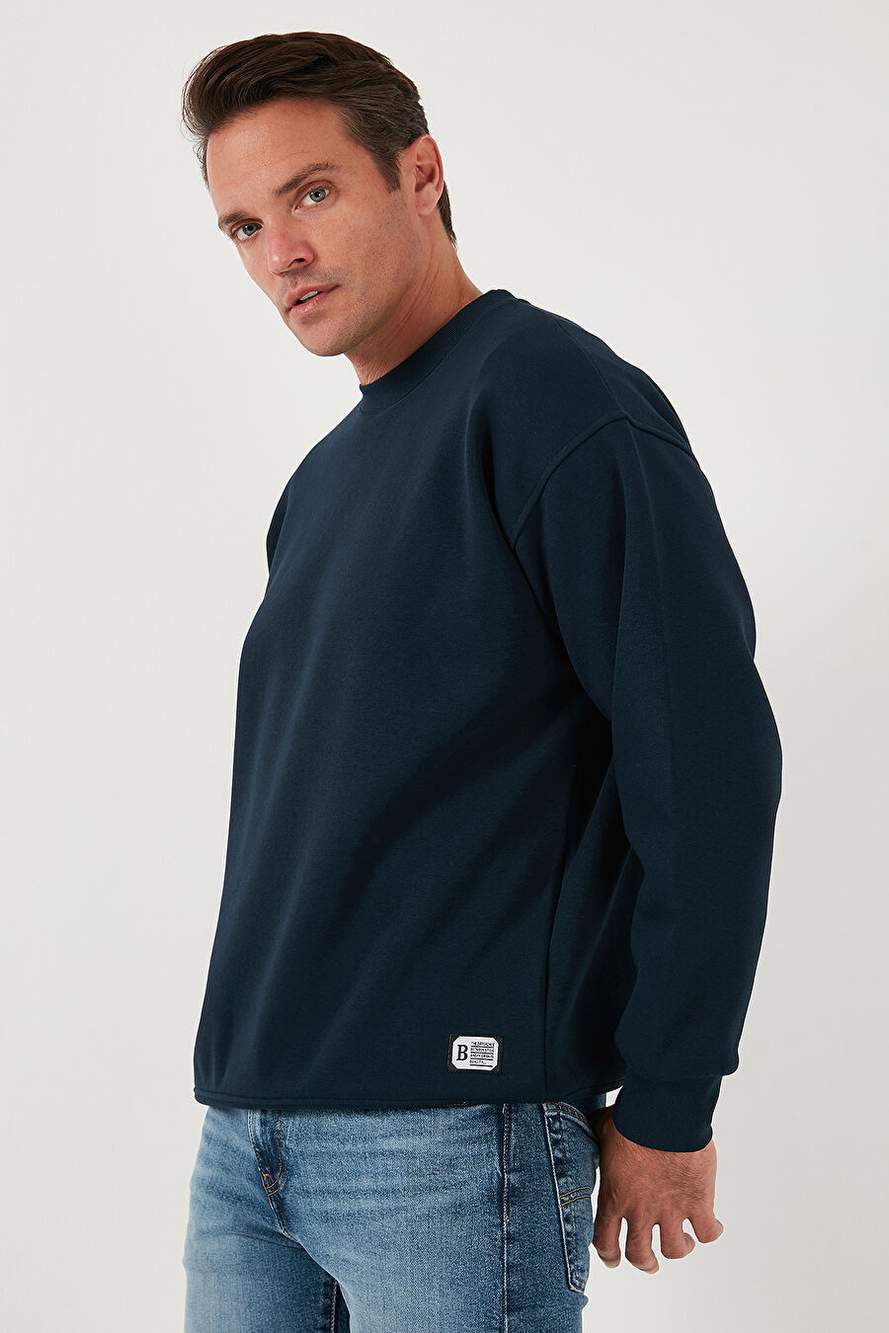 Buratti Regular Fit Bisiklet Yaka Pamuklu İçi Tüylü Yumuşak Şardonlu Erkek Sweatshırt 5905255 — صورة المنتج 3 من 7