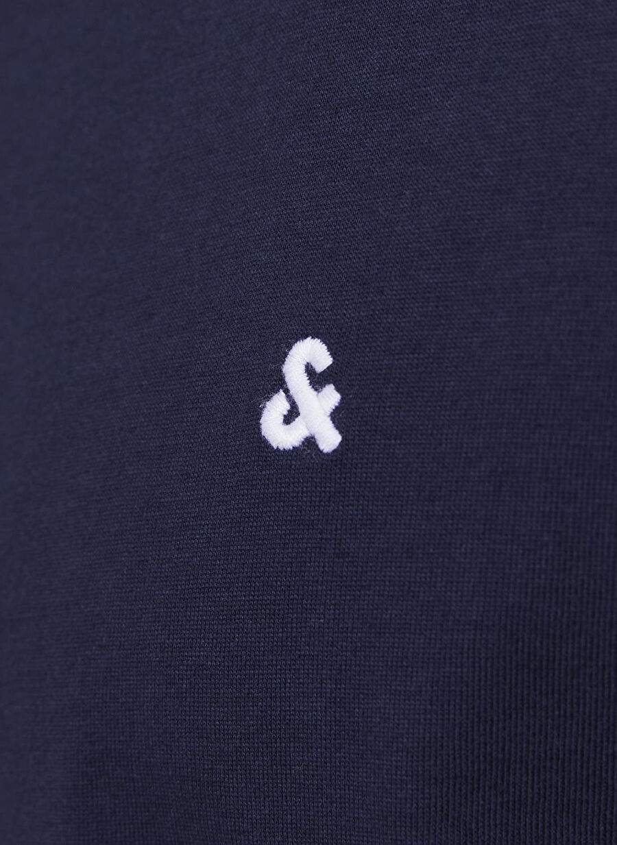 Navy Blue Men's 100% Cotton T-Shirt JJEPAULOS TEE SS CREW NECK NOOS — Product image 4 of 14