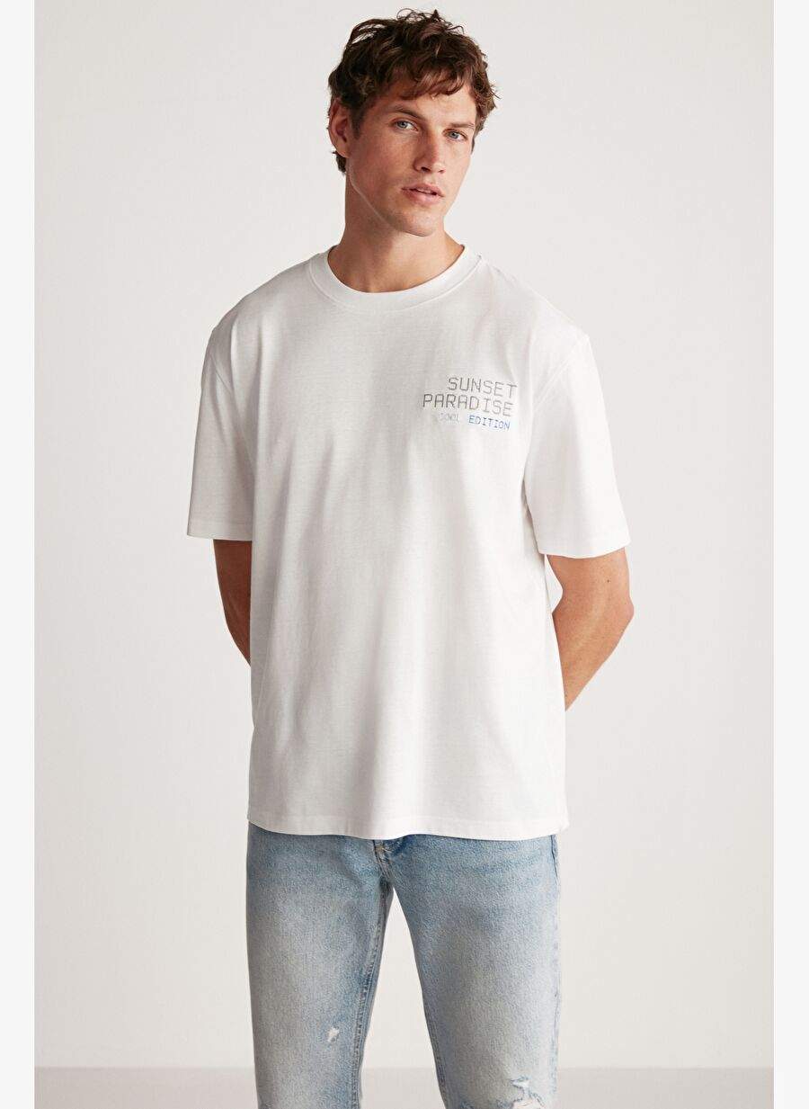 ARNALDO Regular Beyaz T-Shirt — صورة المنتج 4 من 6