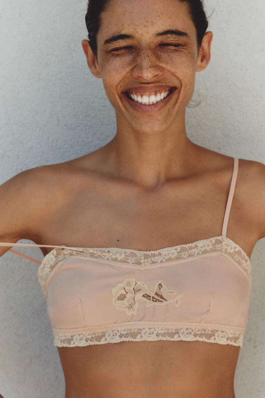 100% SILK EMBROIDERED LACE BRA — Product image 10 of 14