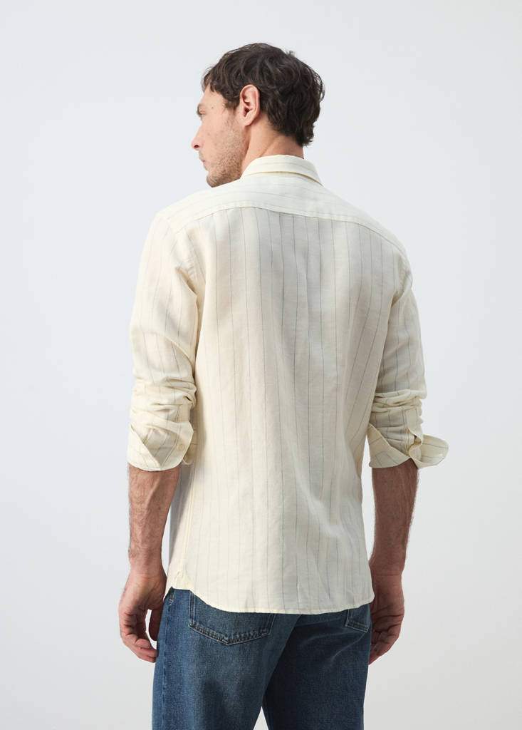 Regular-fit striped cotton-linen shirt — Product image 18 of 26