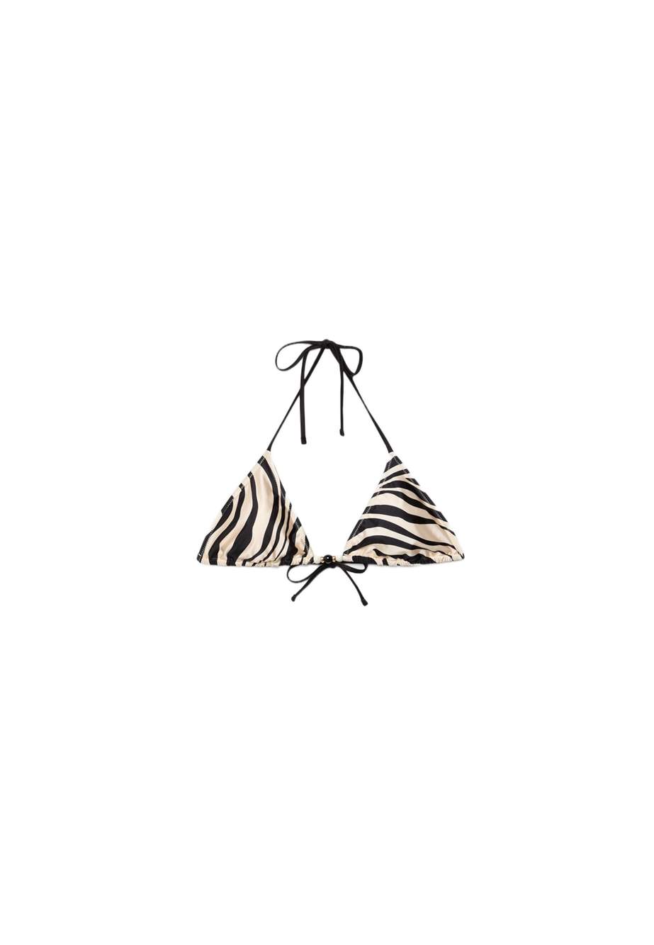 Printed satin triangle bikini top — صورة المنتج 8 من 11