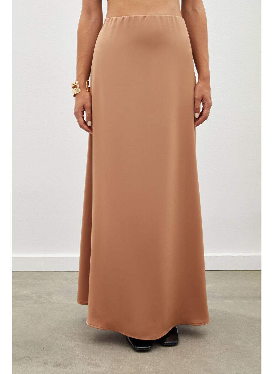 Long Satin Skirt - Camel — Product image 13 of 20