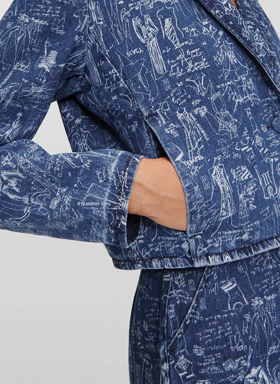 Normal Kalıp  Kadın Denim Ceket 235W1404 — صورة المنتج 3 من 5