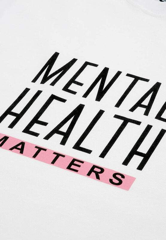 Men Vegan White T-Shirt - Mental Health Matters Design — صورة المنتج 3 من 3