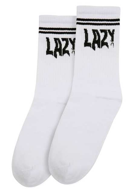Unisex Vegan White Socks - Lazy Design