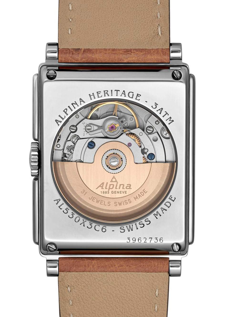 Heritage AL-530BA3C6 Men's Leather Watch — صورة المنتج 3 من 5