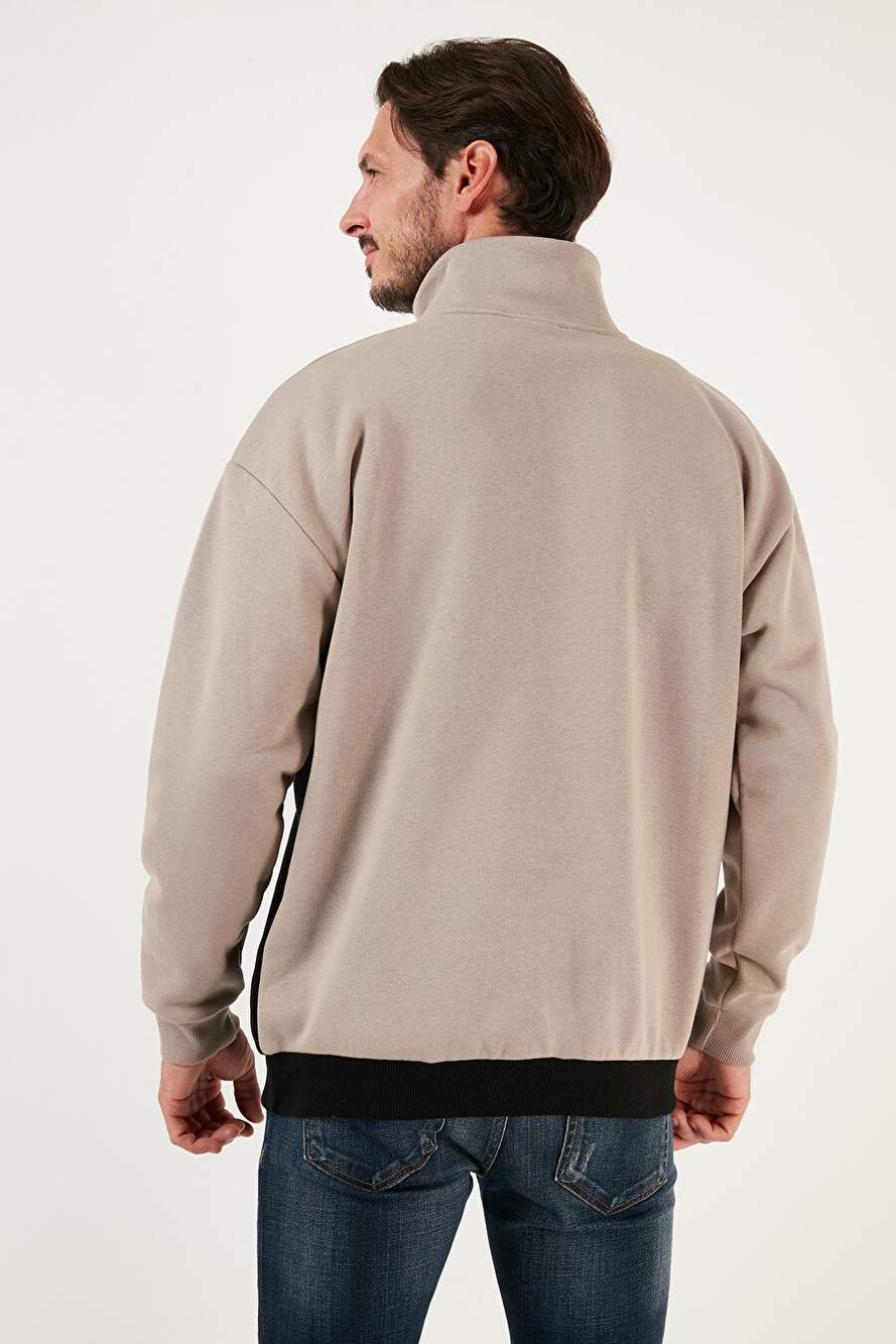 Buratti Regular Fit Zippered Upright Collar With Feathered Soft Chardonnay Winter Sweat Men's SWEAT 5905343 — Product image 5 of 5