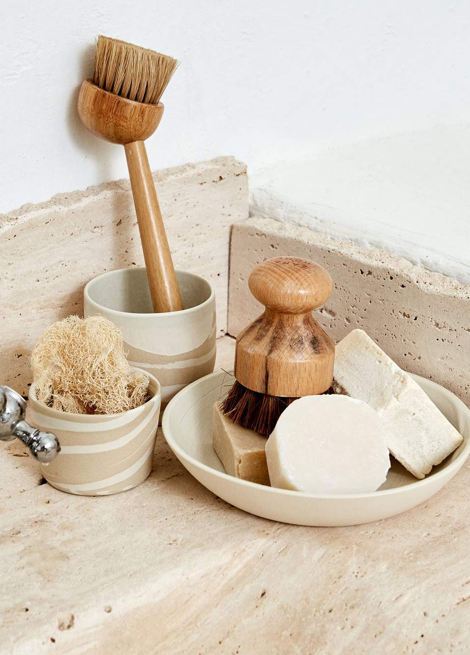 Sand Mini El Yapımı Nerikomi Stoneware Bardak — صورة المنتج 4 من 4